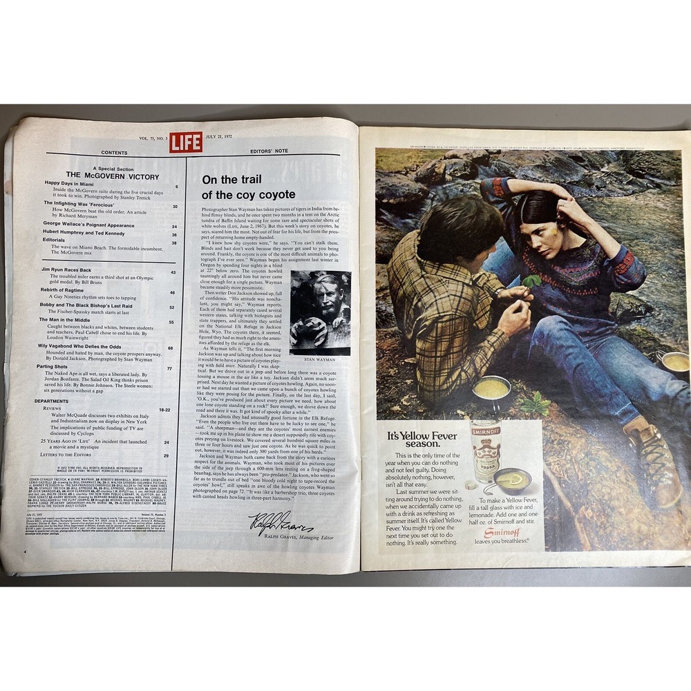 Life Magazine July 2 1972 Issue Vol 73 No 3 George McGovern In The Victory Suite - Picture 2 of 7